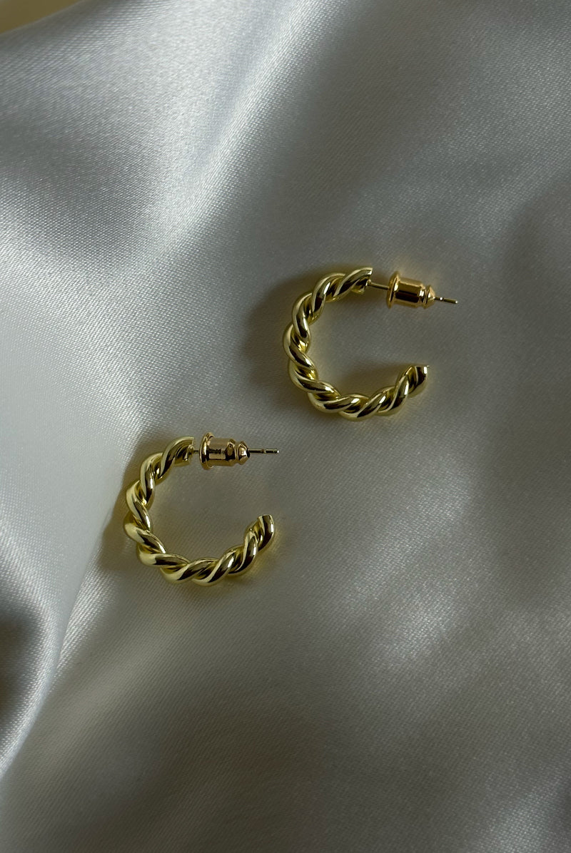 GOLD PLATED TWISTED HOOPS