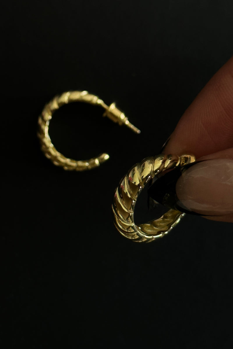 GOLD PLATED OPEN CROISSANT HOOPS