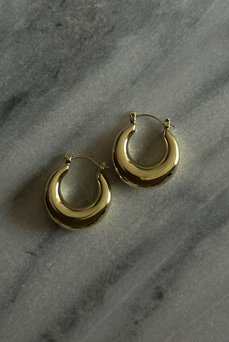 GOLD PLATED CRESCENT HOOPS