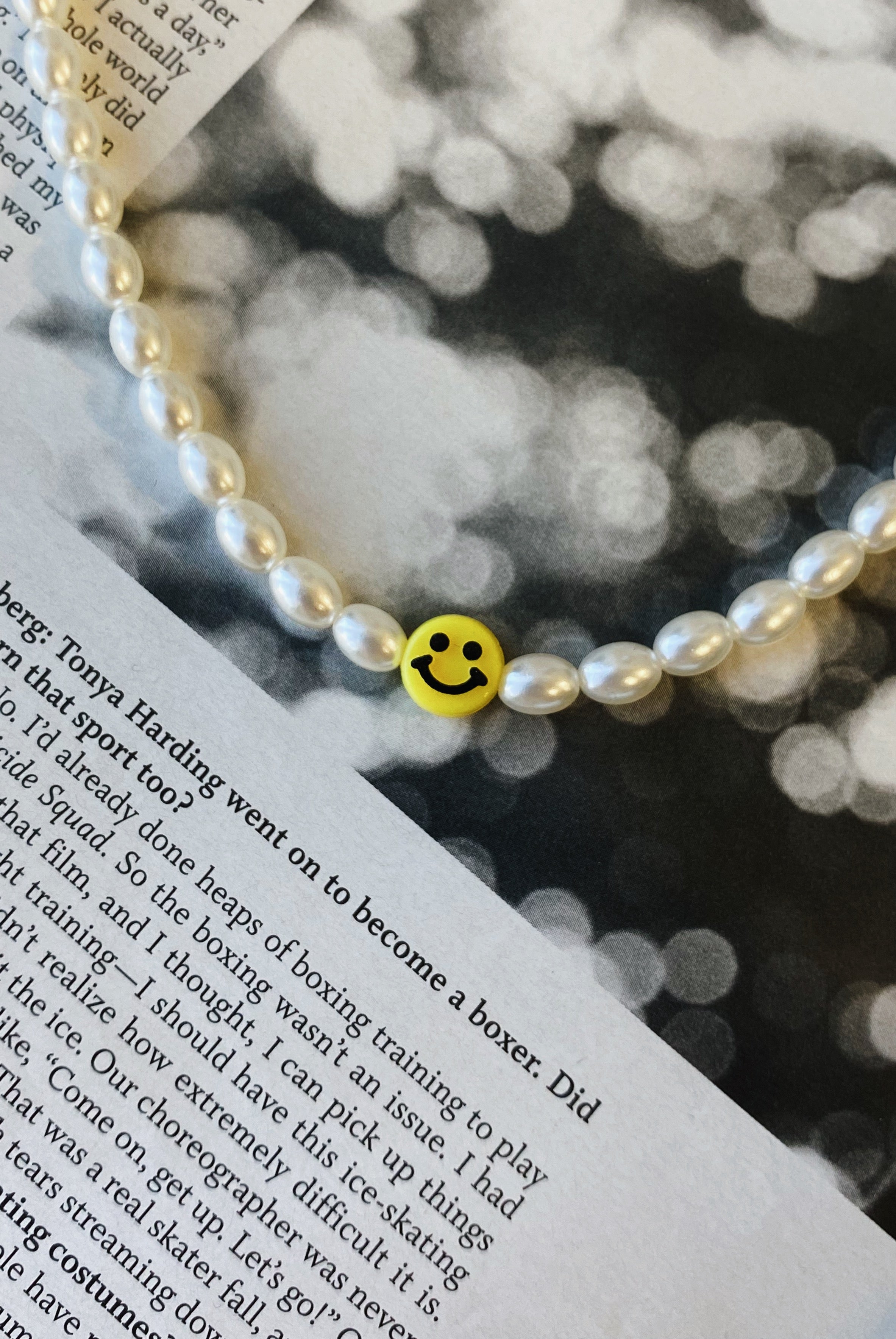 Buy Smiley Face Pearl Choker Necklace Cute Flower Pearl Necklace Love Fruit  Animal Dessert Hademade Y2K Necklace for Teen Girls Women, Pearl, Created  Pearl at Amazon.in